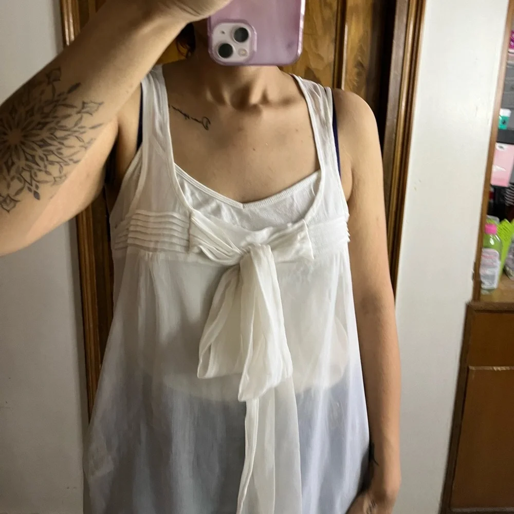 NWOT ONLY White Sheer Tunic Top - Picture 6 of 9